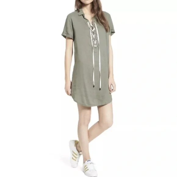 RAILS Rocky Lace Up Dress Sage - Picture 1 of 13